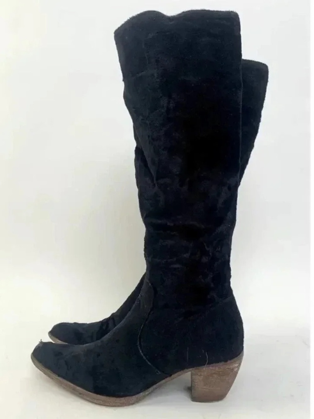 Elizabeth and James Black E-Ryder Velvet Boots